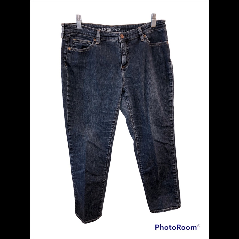 Land’s End straight leg blue jeans, Fit 2, Size 12P
